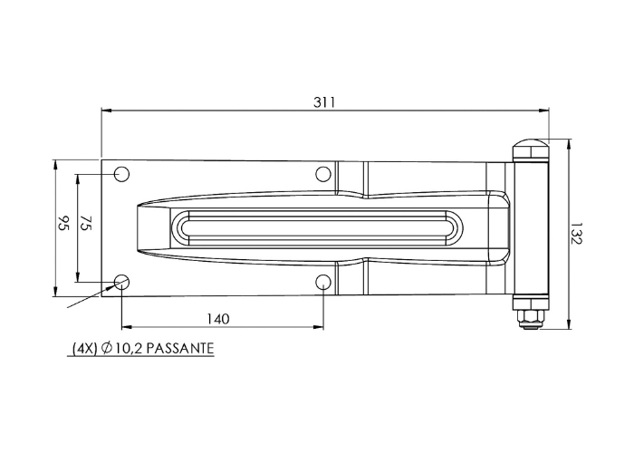 Bisagra SR 4 Furos